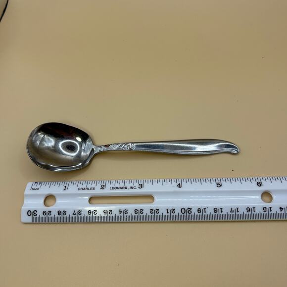 1 Sugar Spoon Dignity Acsons 5 5/8 in Stain on Front Swirl Pattern - Picture 2 of 10